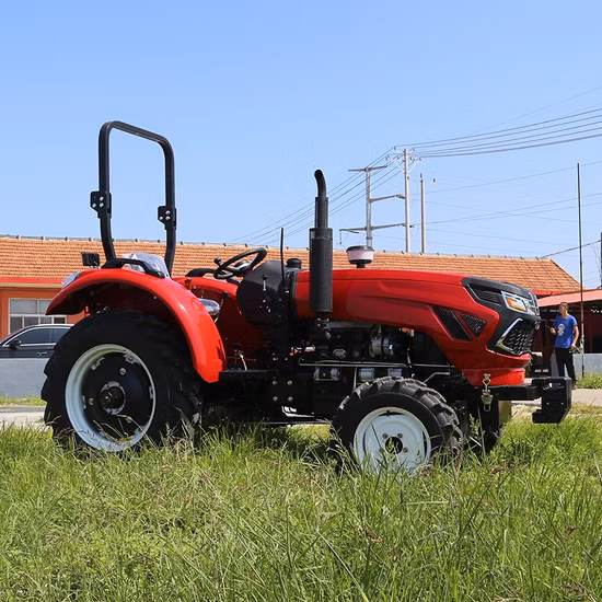 Chine Fabricant de machines agricoles 4 roues motrices petit jardin compact Mini tracteur agricole à roues bon marché avec chargeur frontal et pelle rétrocaveuse
