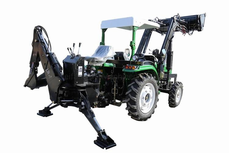 Chinese Lawn Mower Cheap Price 4X4 Mini Small Compact Agricultural Garden Farm Tractor with Front End Loader and Rear Backhoe Digger Auger for Sale From China